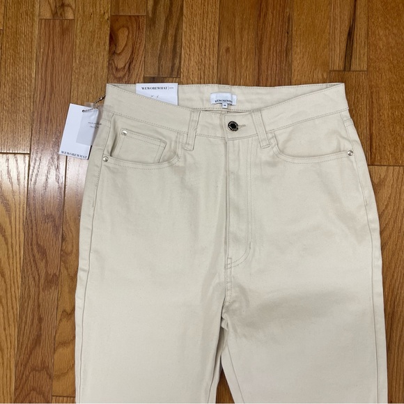 We Wore What Slit Hem Stretch Denim Zus Unbleached Size 28 NWT - Picture 3 of 7